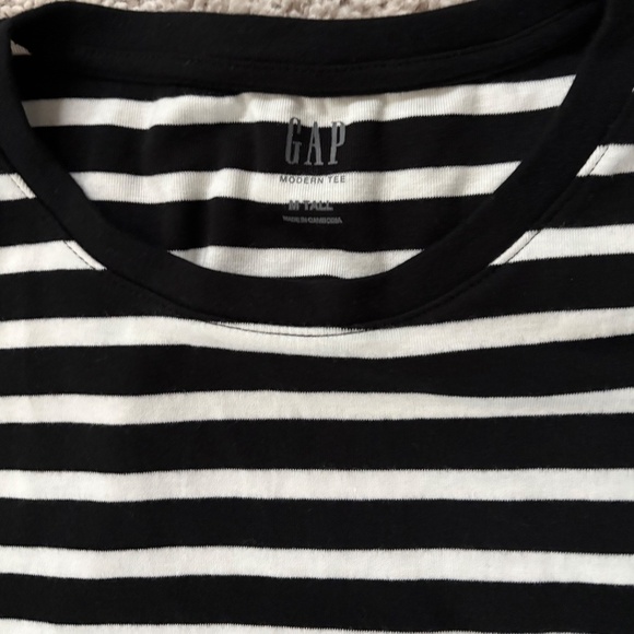 Set of 3 Women's Gap Black and White Striped Tops Size M Tall - Picture 4 of 16